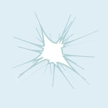 Broken glass vector featuring a shattered center and irregular crack network. Stock Illustration