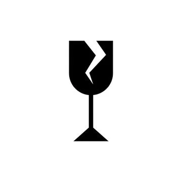 Broken glass. Vector illustration isolated on white background, icon Stock Illustration