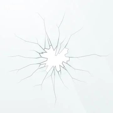 Broken glass on a white background, square illustration Stock Illustration