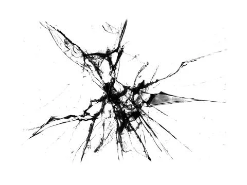 Broken glass on white background , texture backdrop object design Stock Illustration