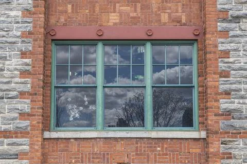 Broken Glass Window Of Building Stock Photos