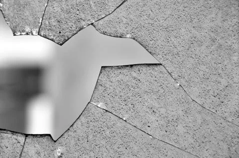 Broken glass window Stock Photos