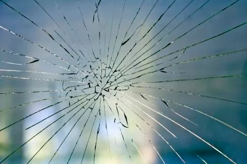 Broken glass on the window Stock Photos