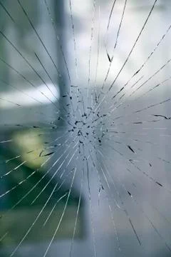 Broken glass on the window Stock Photos