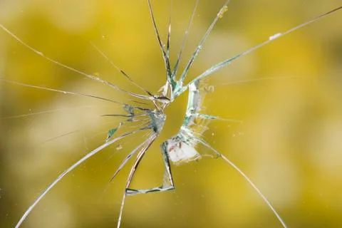 Broken glass window Stock Photos