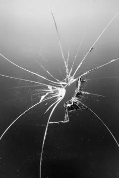 Broken glass window Stock Photos