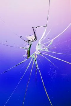 Broken glass window Stock Photos