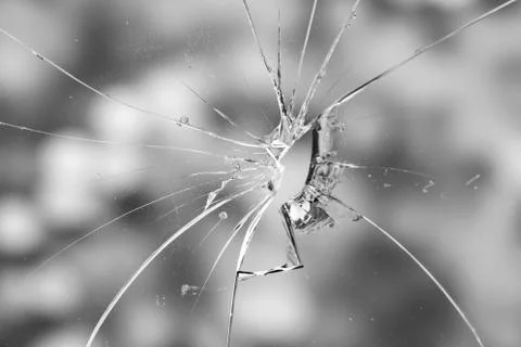Broken glass window Stock Photos