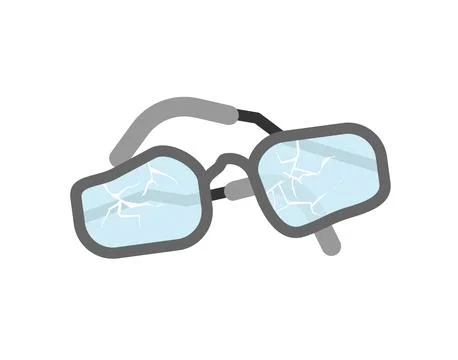 Broken glasses isolated. cracked spectacles. Vector illustration Stock Illustration