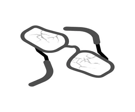 Broken glasses isolated. cracked spectacles. Vector illustration Stock Illustration