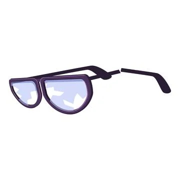 Broken glasses showing damaged frame and lenses Stock Illustration