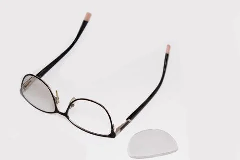 Broken glasses on white background Stock Photos