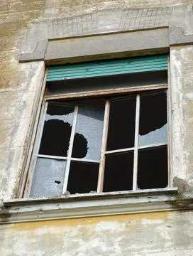 Broken glasses window Stock Photos