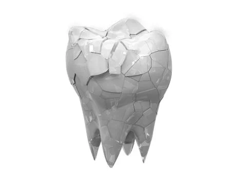 Broken glossy molars tooth Stock Illustration