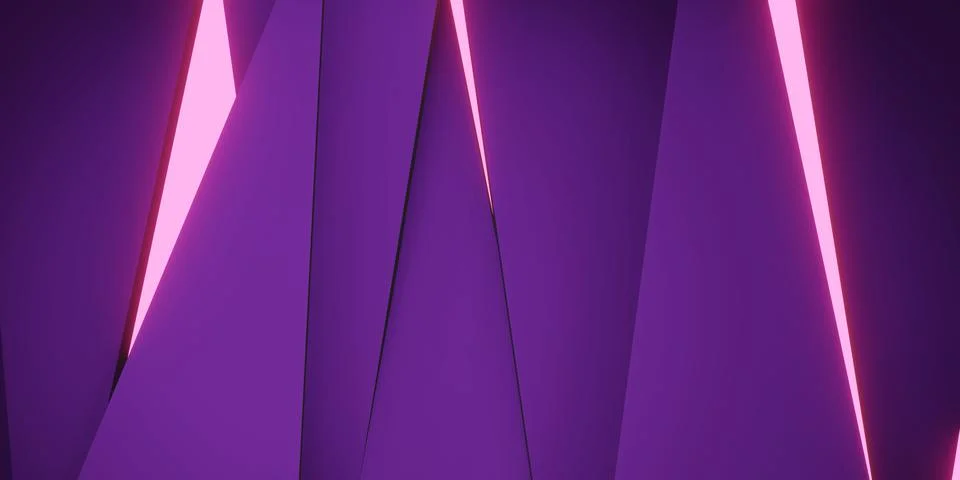 Broken glowing triangle abstract background 3d illustration Stock Illustration