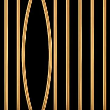 Broken golden prison bars Stock Illustration