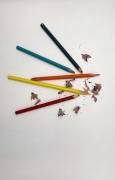 Broken graphite pencil on white background. School stationery Fotos de archivo
