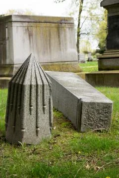 Broken gravestones Stock Photos