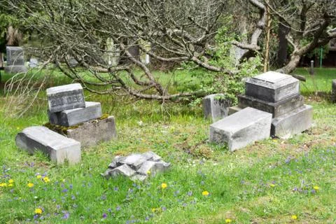 Broken gravestones Stock Photos