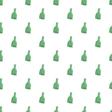 Broken green bottle tops forming a seamless pattern Illustrazione stock