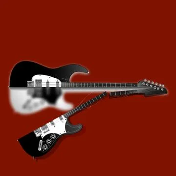Broken guitar Stock Illustration
