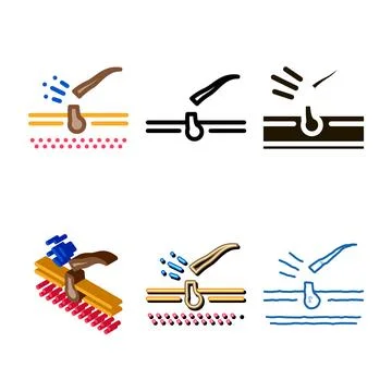 Broken hair icon vector minimal outline Stock Illustration