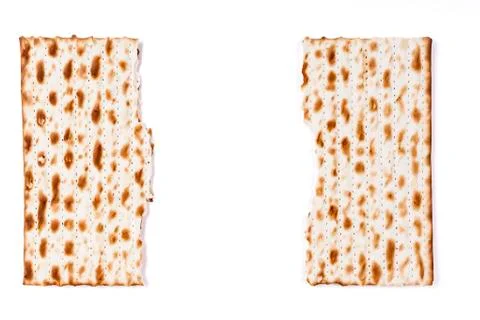 Broken in Half Matzah Stock Photos