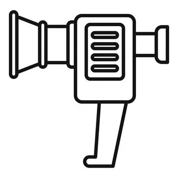 Broken handle camera icon outline . Video camcorder Illustration