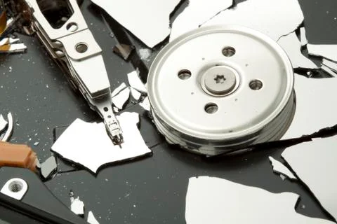 Broken hard drive disk Stock Photos