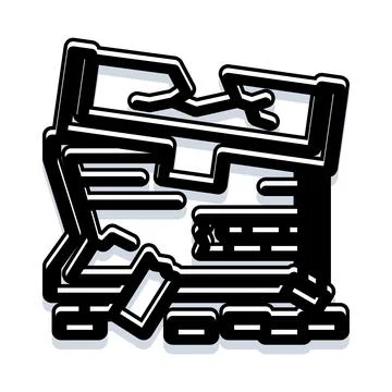 Broken hardware icon illustrating damage and destruction Stock Illustration