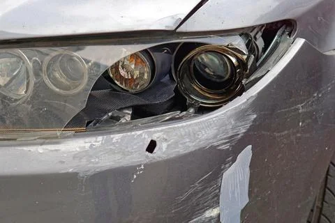 Broken headlights car Stock Photos
