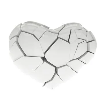 Broken heart 3D model. 3D illustration. Stock Illustration