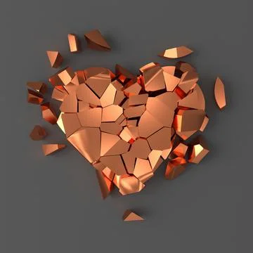 Broken heart. 3D rendering. Stock Illustration
