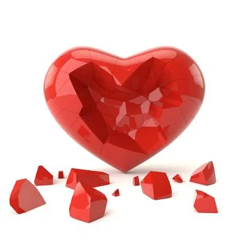 Broken heart. 3D rendering. Stock Illustration