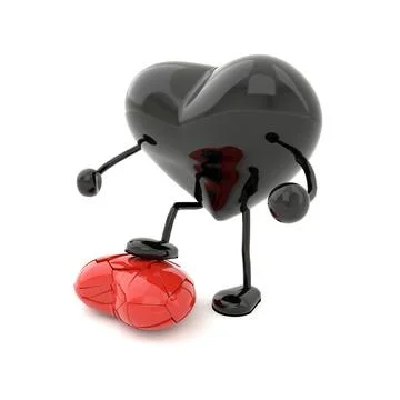 Broken heart. 3D rendering. Stock Illustration