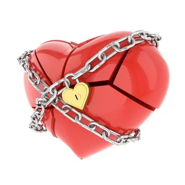 Broken heart. 3D rendering. Stock Illustration