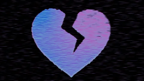 Broken Heart Abstract Wavy Line Animation Retro Vaporwave Background. 4K Vídeos de archivo 337994276