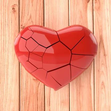 Broken heart background. 3D rendering. Stock Illustration