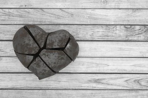 Broken heart background design. 3D rendering.Broken heart background design.  Stock Illustration