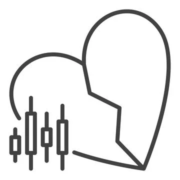 Broken Heart with Candlestick Pattern vector I Hate Trading icon or sign in.. Illustrazione stock