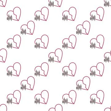 Broken Heart with Candlestick Pattern vector I Hate Trading seamless patter.. Illustrazione stock