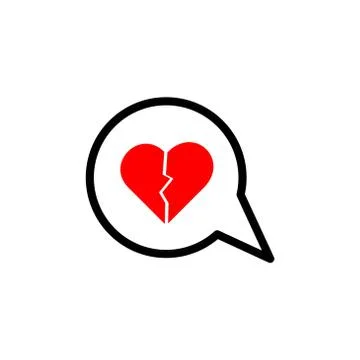 Broken heart chat vector design template illustration Stock Illustration