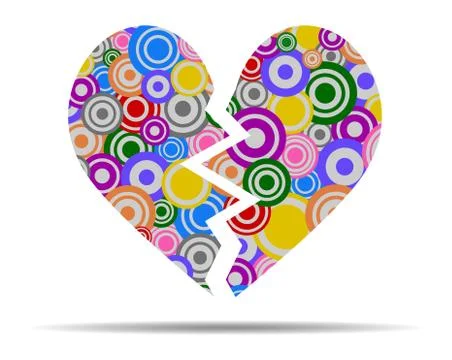 Broken heart circles icon vector イラスト素材