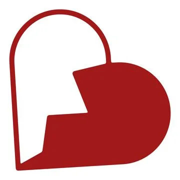 Broken heart concept vector icon, love loss symbol. Stock Illustration