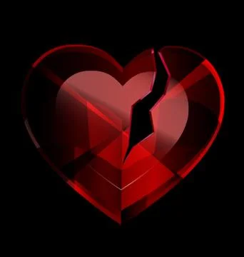 Broken heart-crystal Stock Illustration