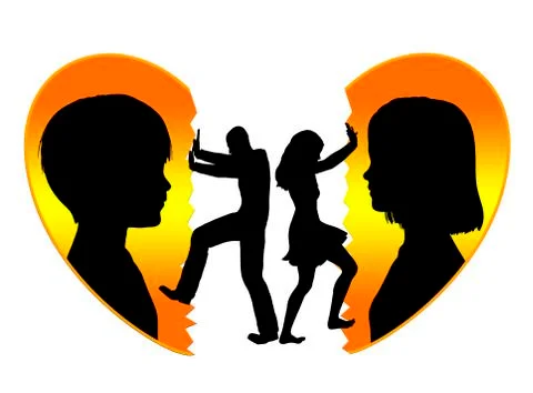 Broken Heart in Custody Quarrels Stock Illustration