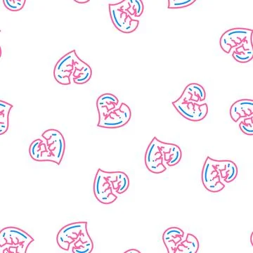 Broken heart divorce vector seamless pattern 스톡 일러스트