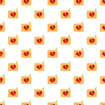 Broken heart emoji message bubbles seamless pattern イラスト素材