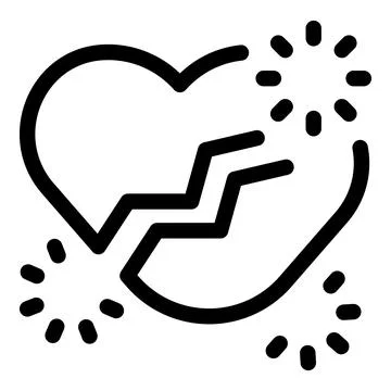 Broken heart exploding with light representing pain and suffering Stock Illustration