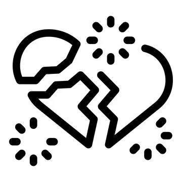 Broken heart exploding with particles symbolizing pain and suffering Stock Illustration